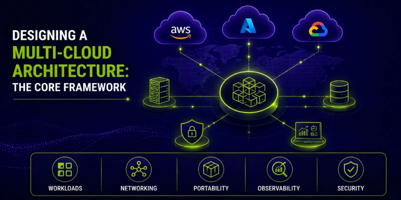 Cloud architecture network diagram showing multi-cloud connectivity